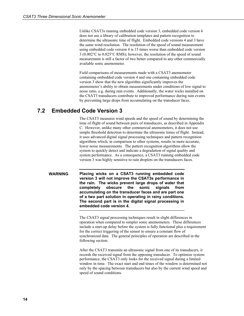 2 embedded code version 3, Embedded code version 3 | Campbell Scientific CSAT3 3-D Sonic Anemometer User Manual | Page 24 / 74