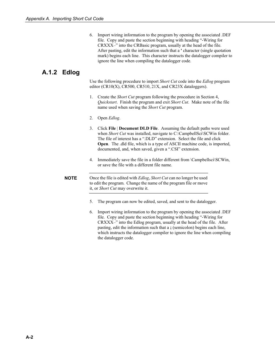 A.1.2 edlog, A.1.2 | Campbell Scientific CSIM11 pH and ORP Sensors User Manual | Page 26 / 34