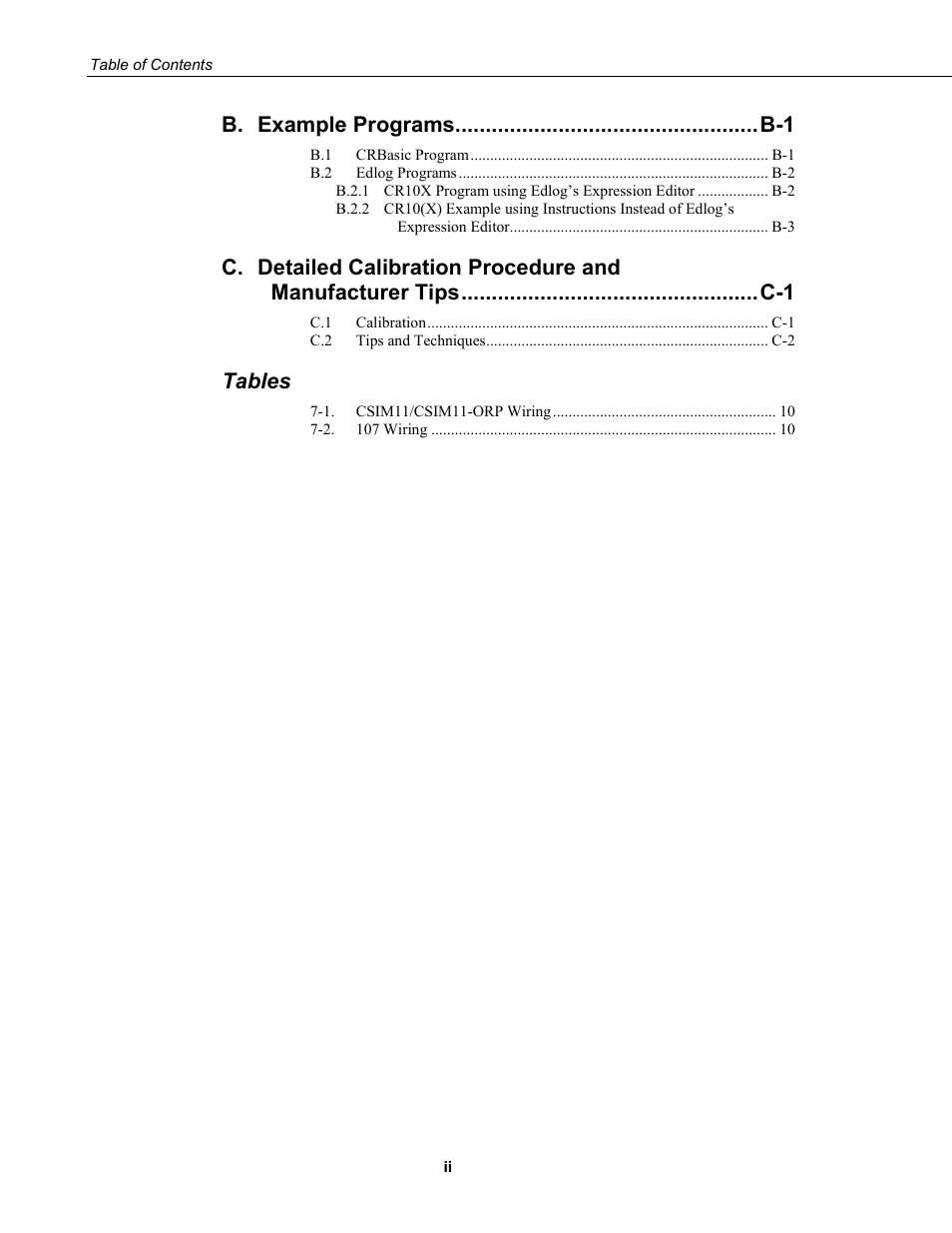 Tables | Campbell Scientific CSIM11 pH and ORP Sensors User Manual | Page 8 / 34
