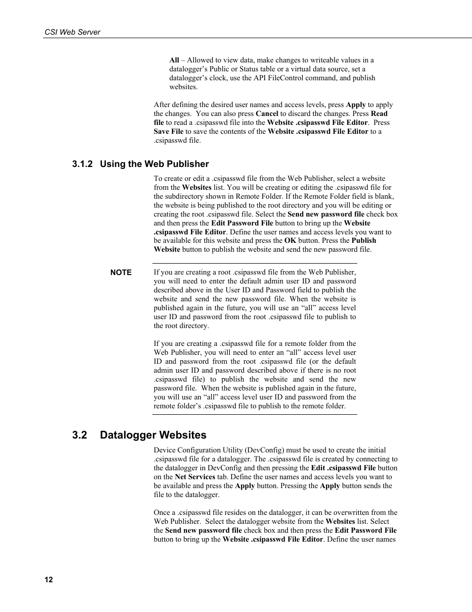 2 using the web publisher, 2 datalogger websites, Using the web publisher | Datalogger websites | Campbell Scientific CSI Web Server User Manual | Page 18 / 34