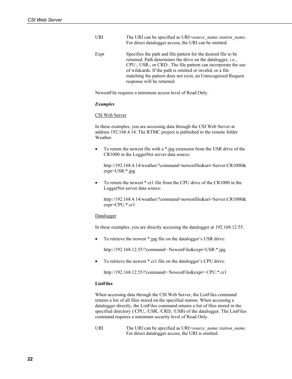 Campbell Scientific CSI Web Server User Manual | Page 28 / 34