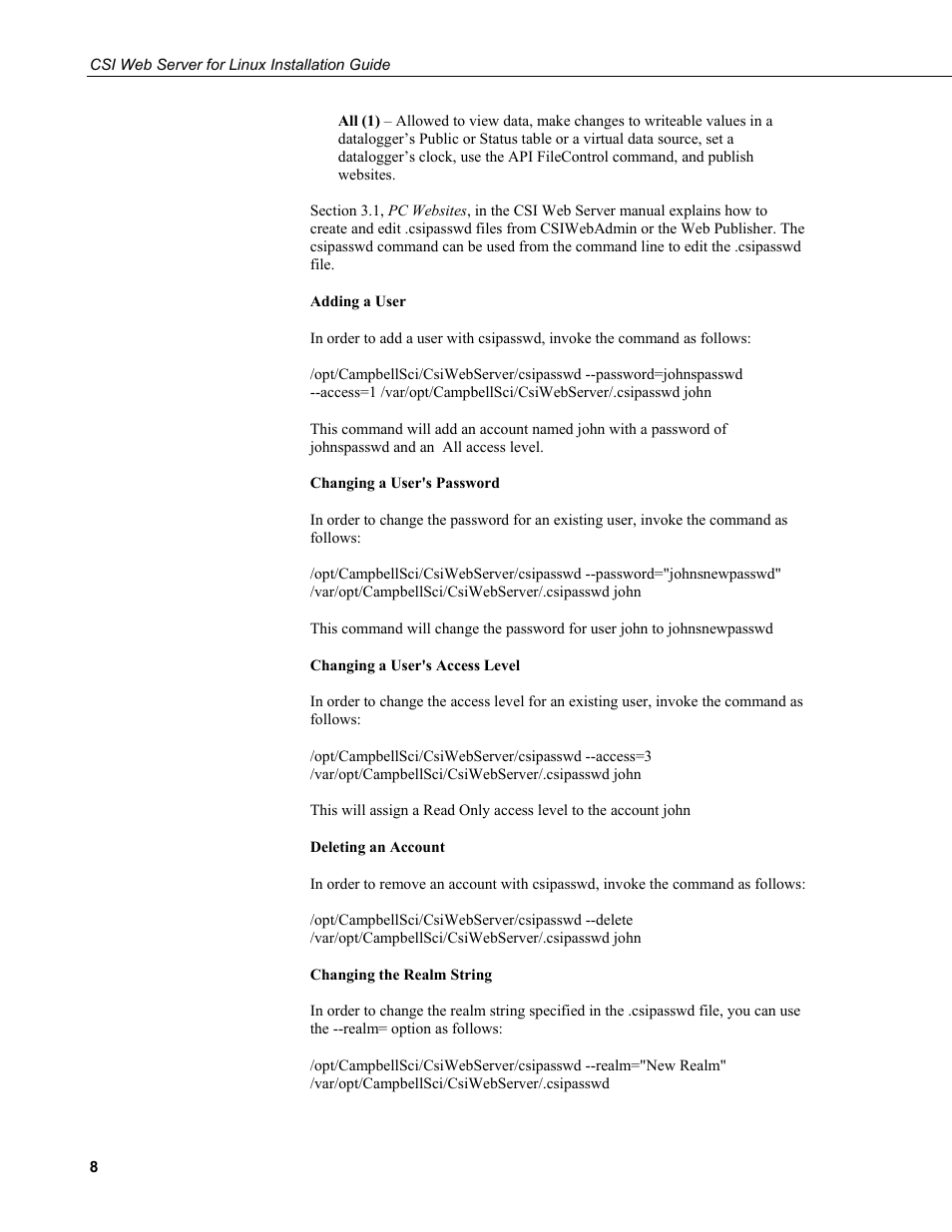 Campbell Scientific CSI Web Server for Linux Installation Guide User Manual | Page 12 / 16