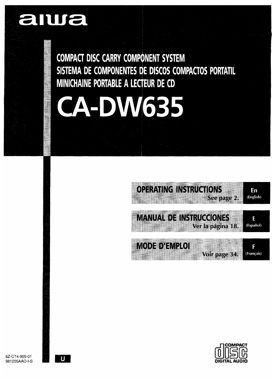 Aiwa CA-DW635 User Manual | 52 pages