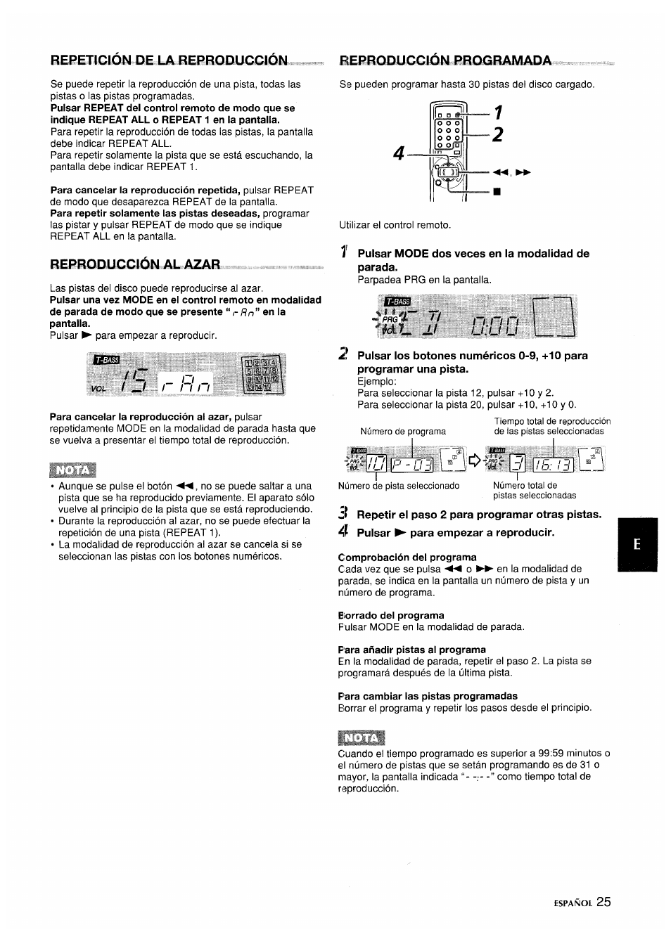 Comprobación del programa, Eiorrado del programa, Para añadir pistas al programa | P ara cambiar las pistas programadas, Íebroducck5n mogramada | Aiwa CA-DW635 User Manual | Page 25 / 52