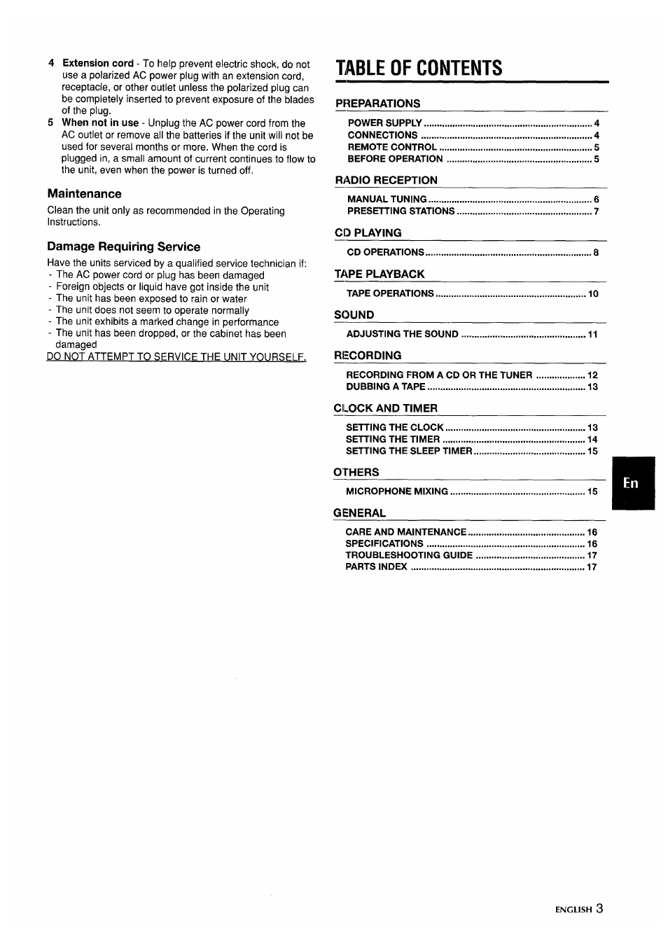 Aiwa CA-DW635 User Manual | Page 3 / 52
