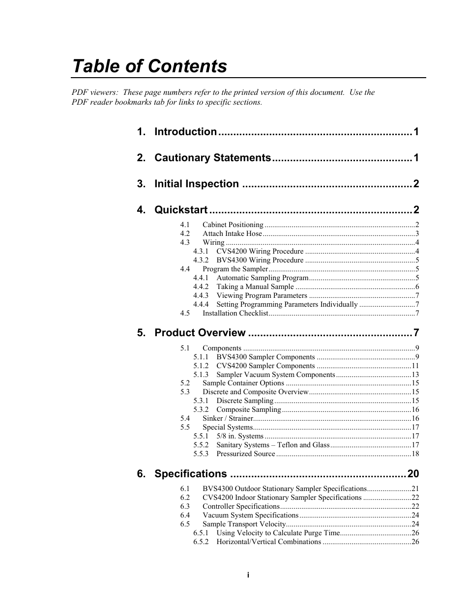 Campbell Scientific CVS4200 / BVS4300 Stationary Samplers User Manual | Page 5 / 92