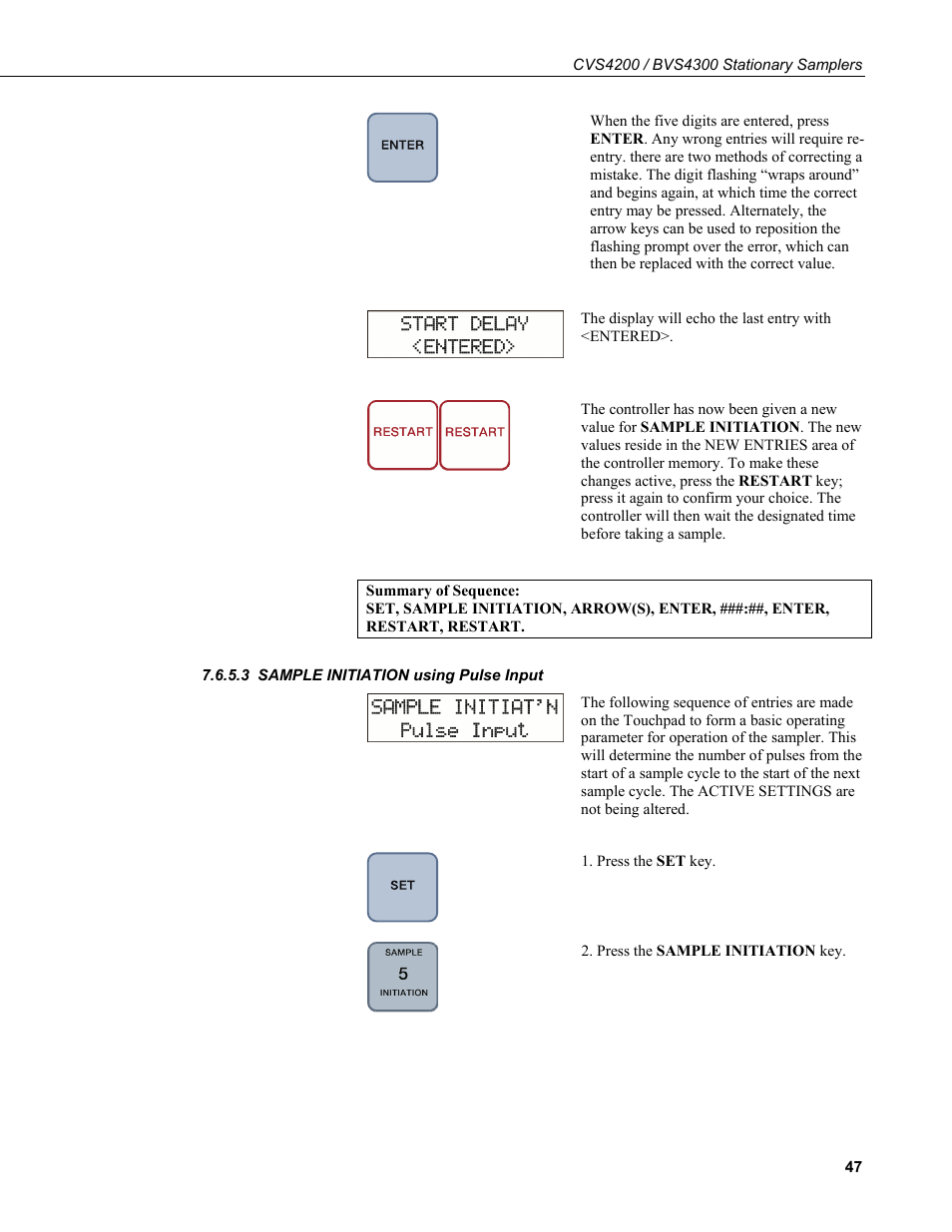 3 sample initiation using pulse input, Sample initiation using pulse input | Campbell Scientific CVS4200 / BVS4300 Stationary Samplers User Manual | Page 55 / 92