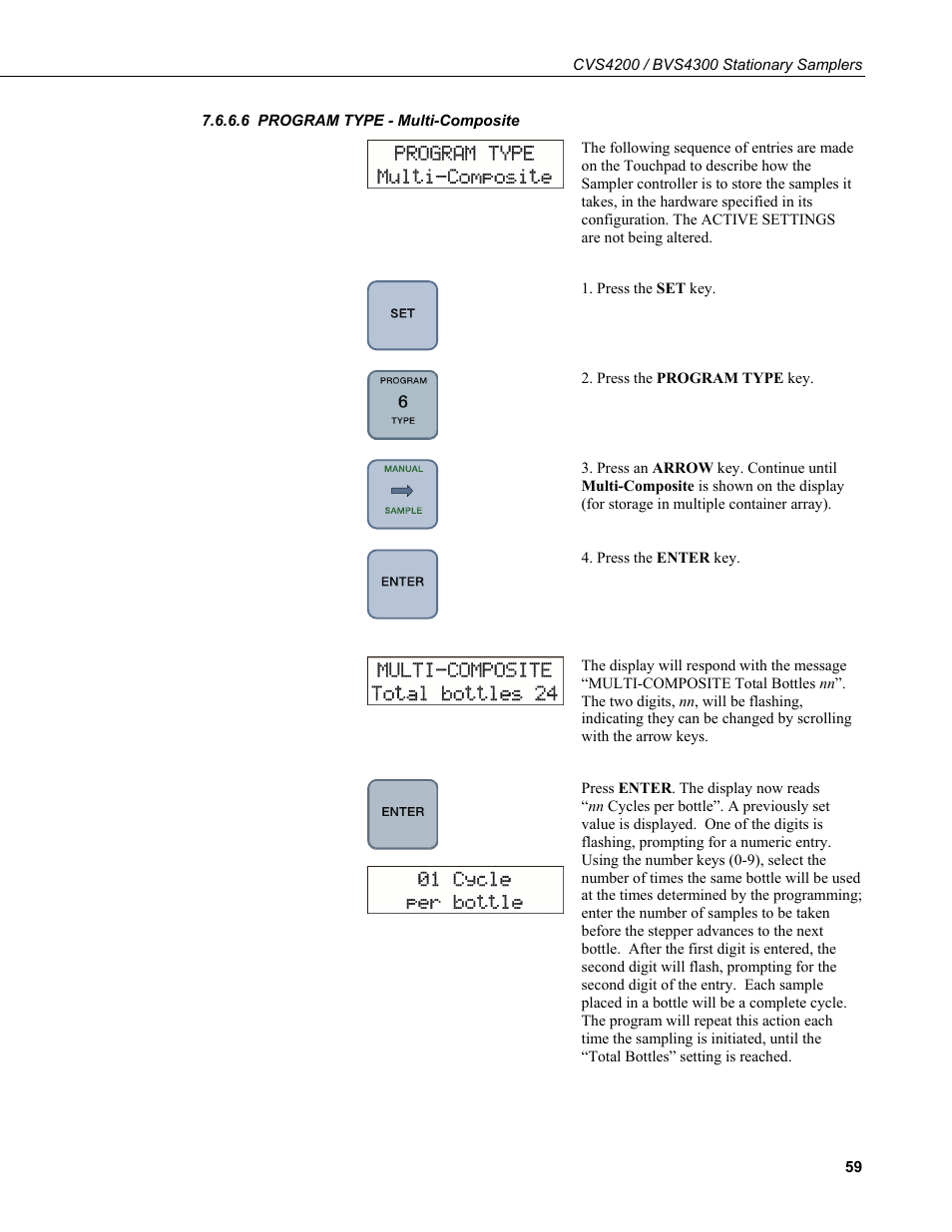 6 program type multicomposite, Program type - multi-composite | Campbell Scientific CVS4200 / BVS4300 Stationary Samplers User Manual | Page 67 / 92
