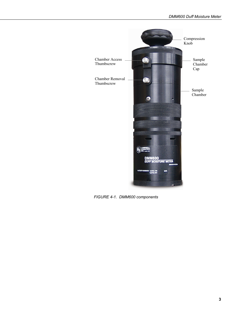 1. dmm600, Components | Campbell Scientific DMM600 Duff Moisture Meter User Manual | Page 9 / 26