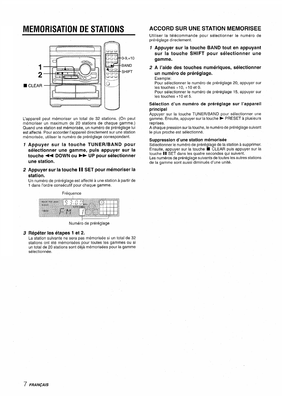 Memorisation de stations | Aiwa CX-NA22 User Manual | Page 48 / 64