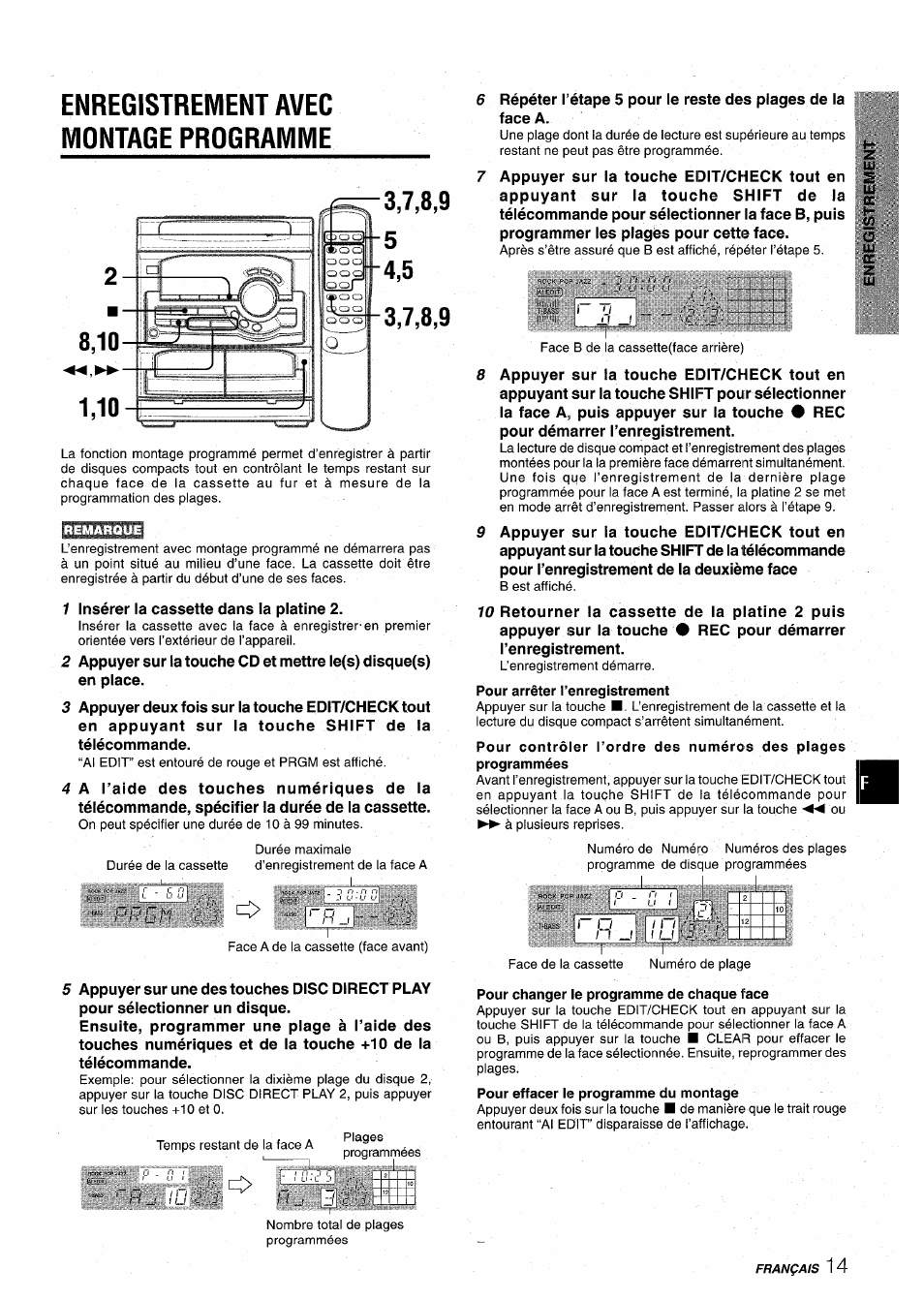 Enregistrement avec montage programme, Illliit, Ilii | Aiwa CX-NA22 User Manual | Page 55 / 64