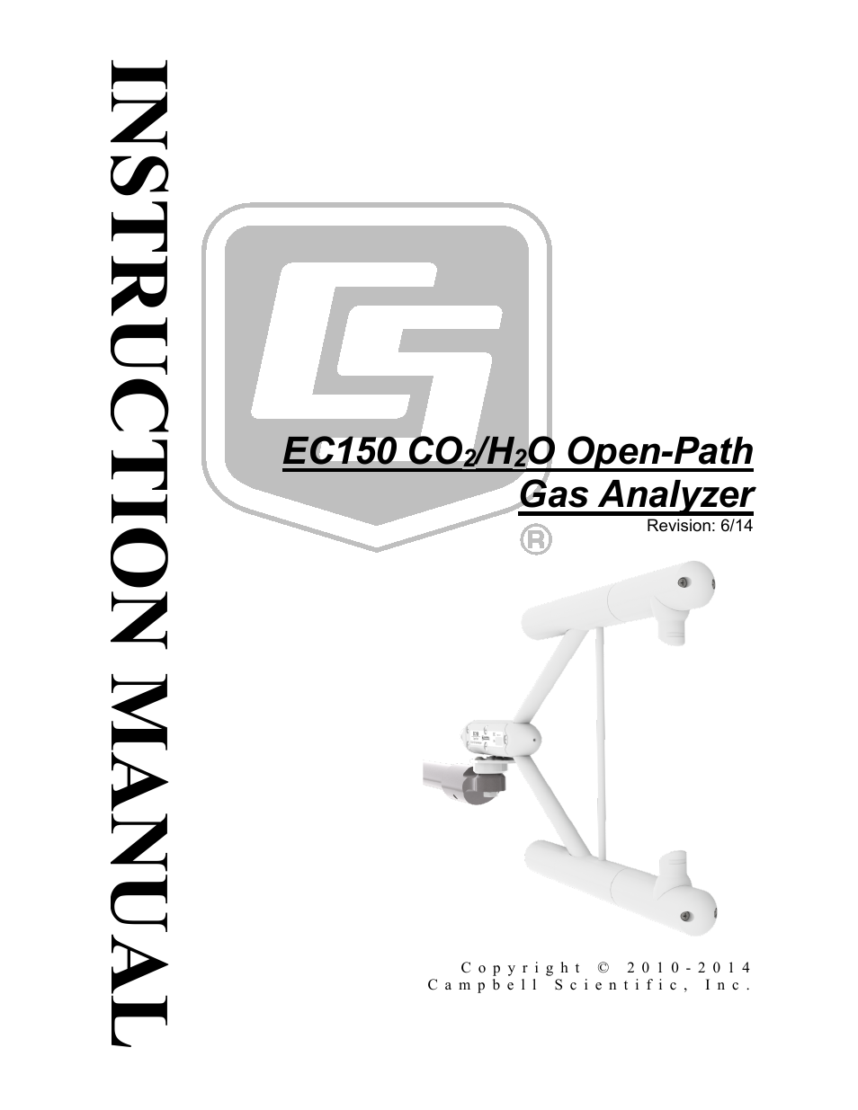 Campbell Scientific EC150 CO2 and H2O Open-Path Gas Analyzer and EC100 Electronics with Optional CSAT3A 3D Sonic Anemometer User Manual | 86 pages