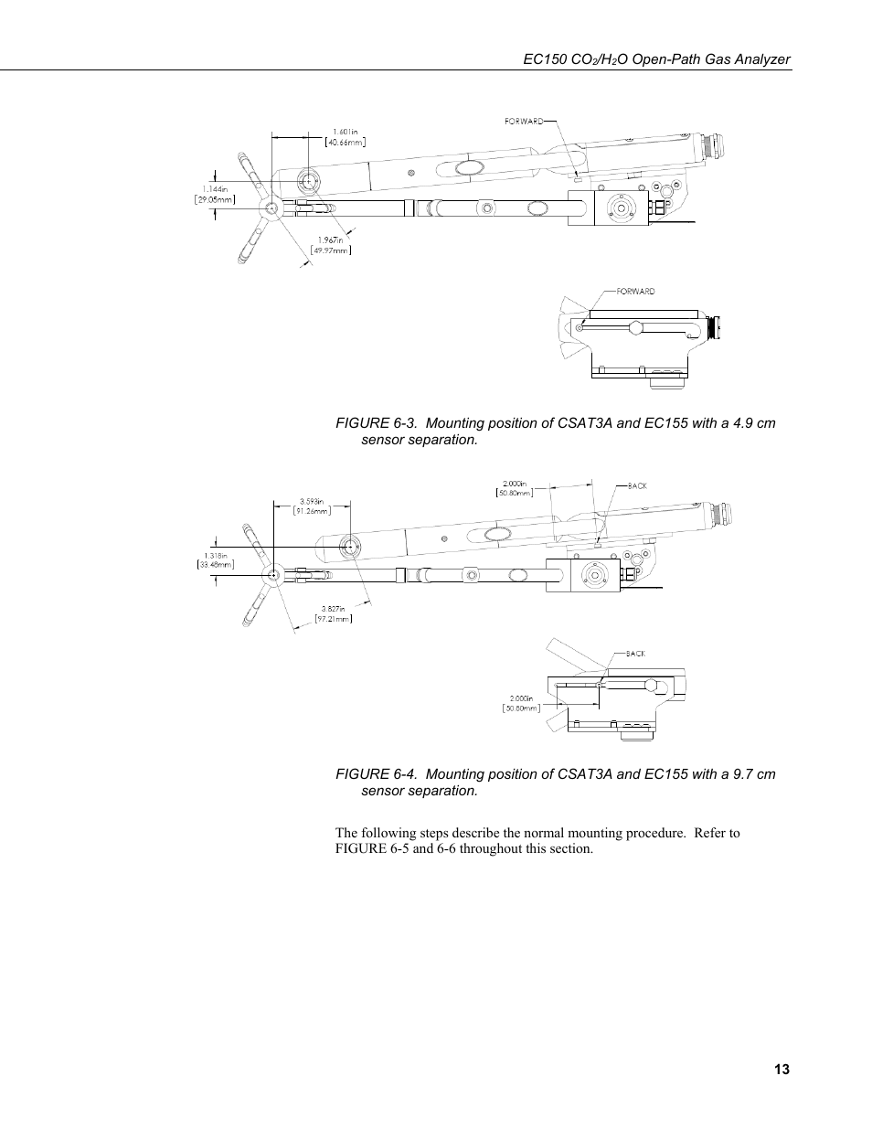 Separation | Campbell Scientific EC150 CO2 and H2O Open-Path Gas Analyzer and EC100 Electronics with Optional CSAT3A 3D Sonic Anemometer User Manual | Page 23 / 86