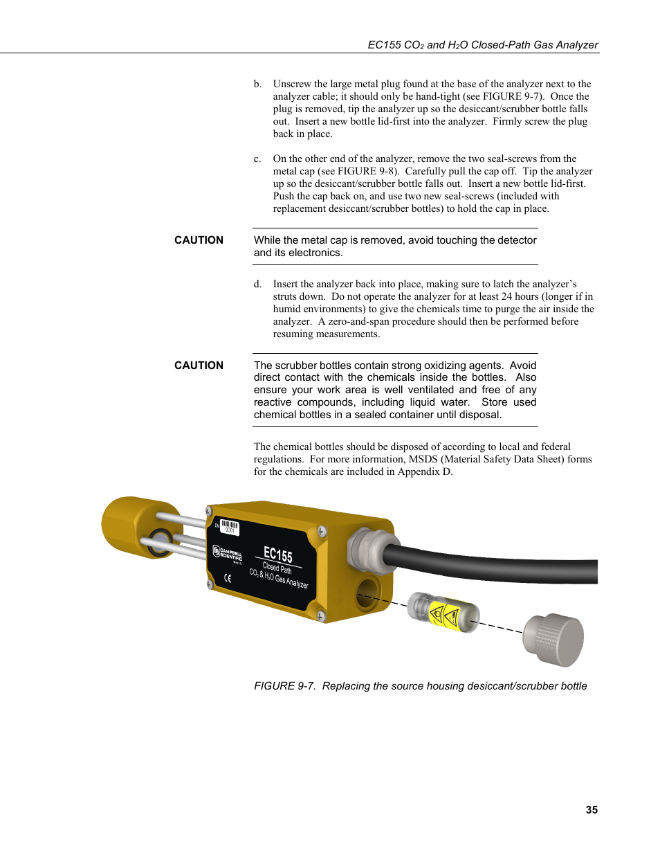 Campbell Scientific EC155 CO2 and H2O Closed-Path Gas Analyzer and EC100 Electronics with Optional CSAT3A 3D Sonic Anemometer User Manual | Page 45 / 70
