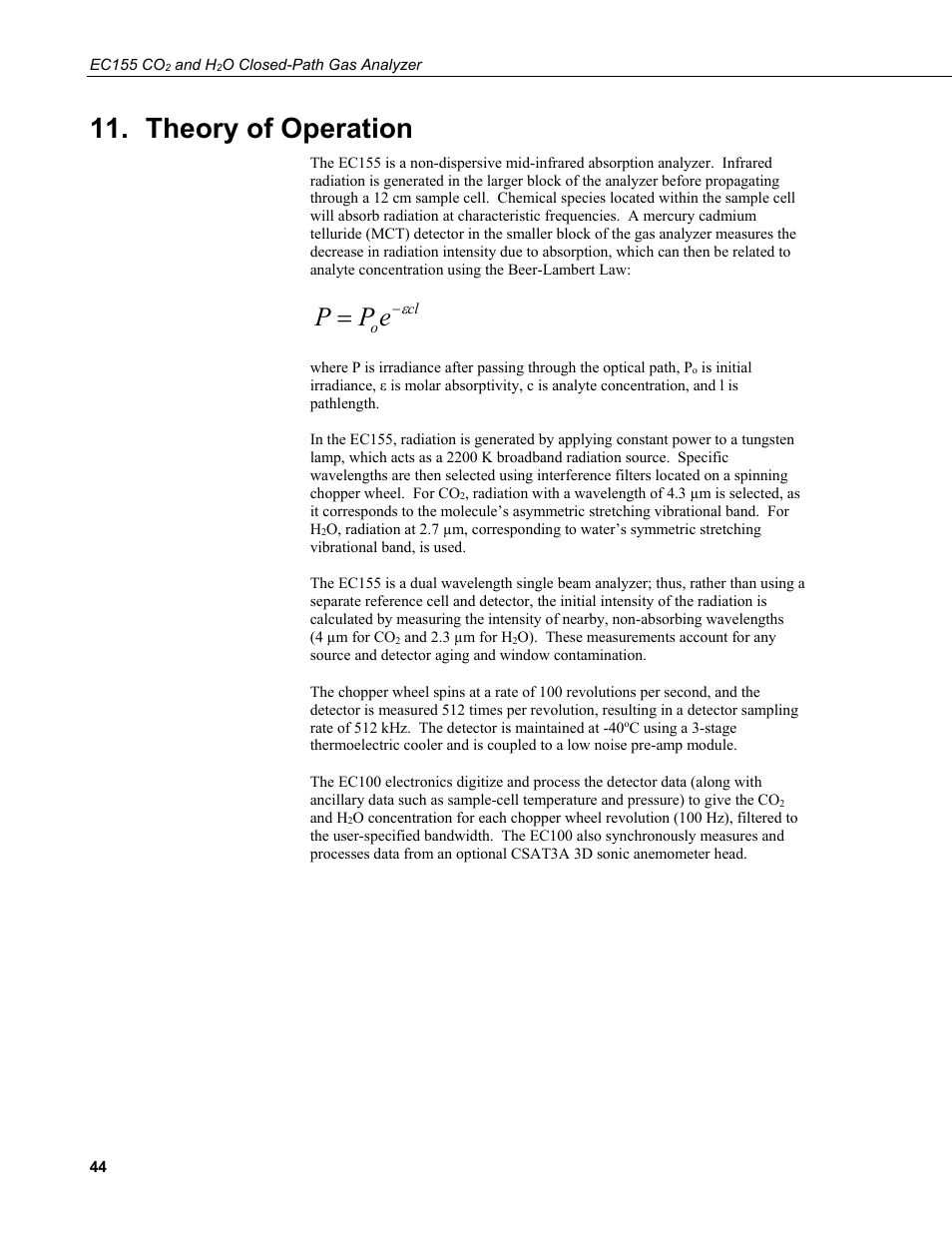 Theory of operation, Ep p | Campbell Scientific EC155 CO2 and H2O Closed-Path Gas Analyzer and EC100 Electronics with Optional CSAT3A 3D Sonic Anemometer User Manual | Page 54 / 70