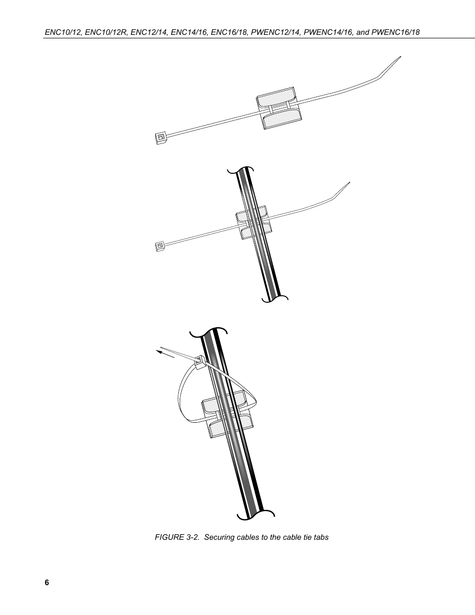 2. securing cables to the cable tie tabs | Campbell Scientific ENC10/12, ENC12/14, ENC14/16, ENC16/18 Enclosures User Manual | Page 12 / 48