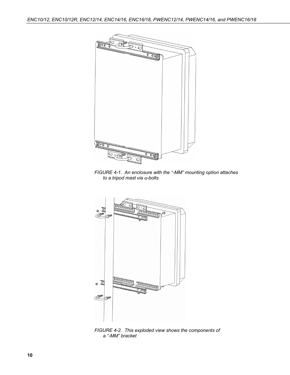 Tripod mast via u-bolts | Campbell Scientific ENC10/12, ENC12/14, ENC14/16, ENC16/18 Enclosures User Manual | Page 16 / 48