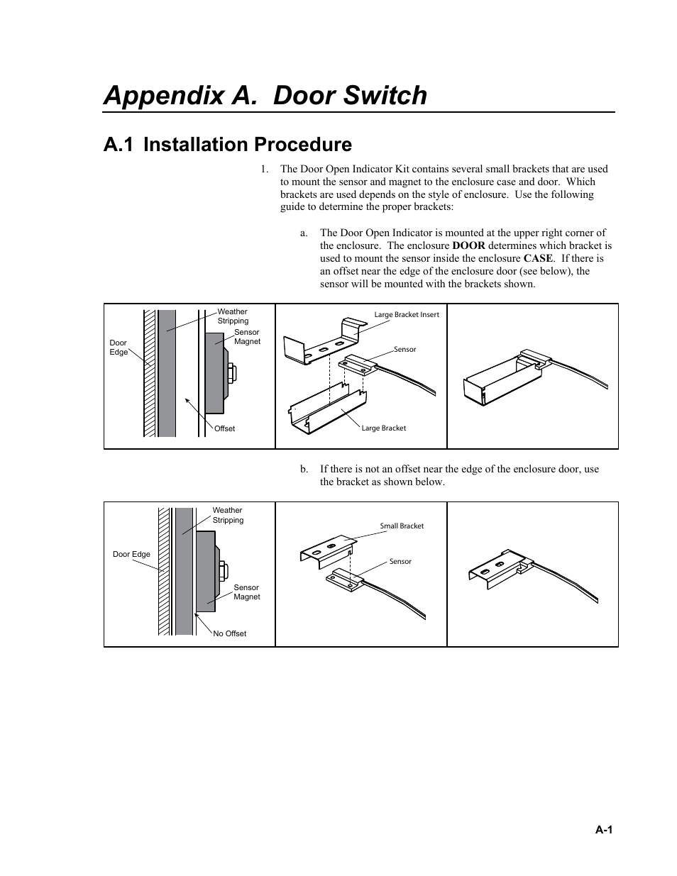 Appendix a. door switch, A.1 installation procedure | Campbell Scientific ENC10/12, ENC12/14, ENC14/16, ENC16/18 Enclosures User Manual | Page 29 / 48