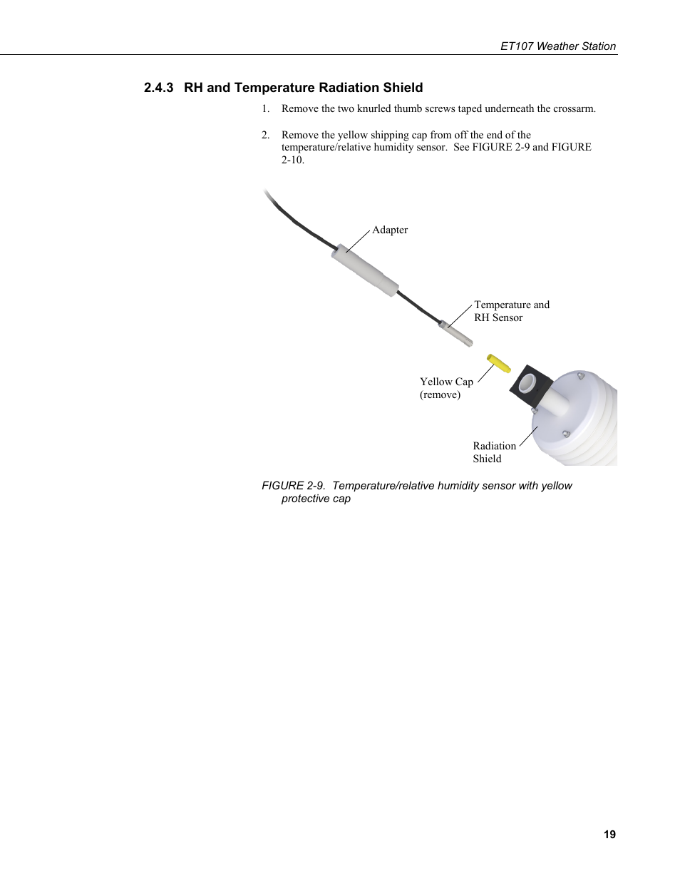 3 rh and temperature radiation shield, Rh and temperature radiation shield | Campbell Scientific ET107 Evapotranspiration Monitoring Station User Manual | Page 29 / 114