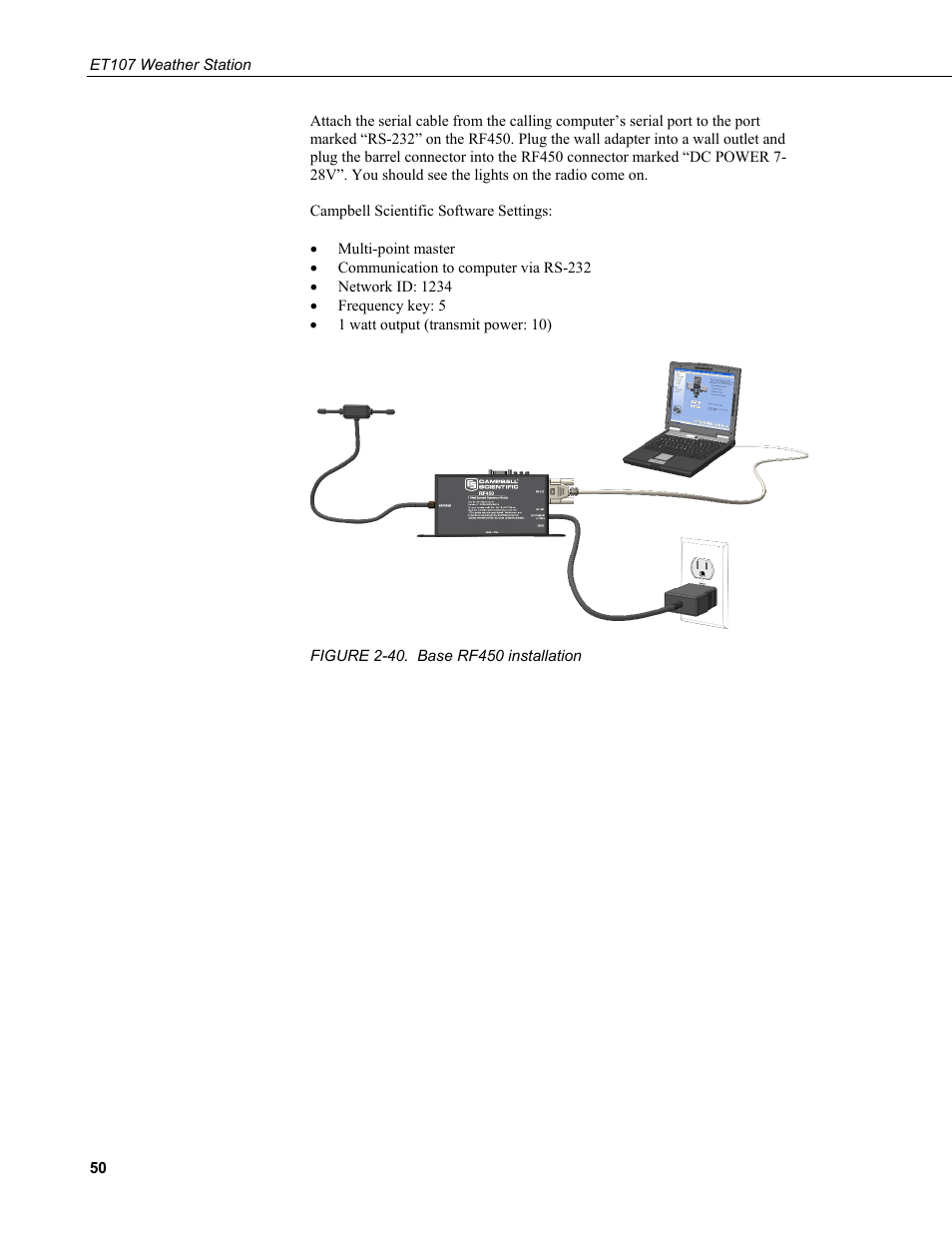 40. base rf450 installation | Campbell Scientific ET107 Evapotranspiration Monitoring Station User Manual | Page 60 / 114