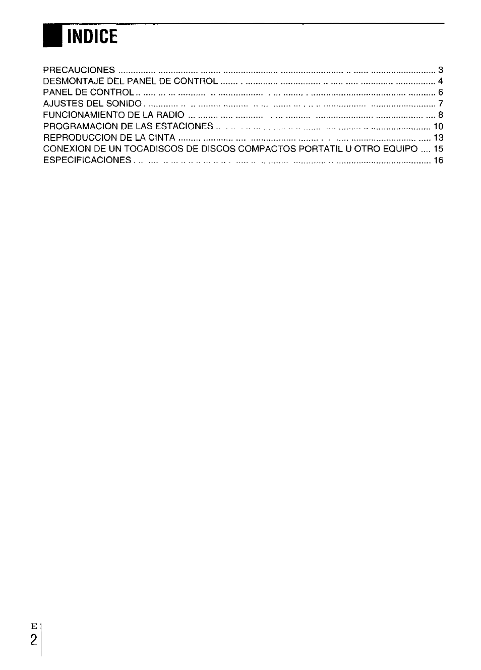 Indice | Aiwa CT-X417 User Manual | Page 18 / 48