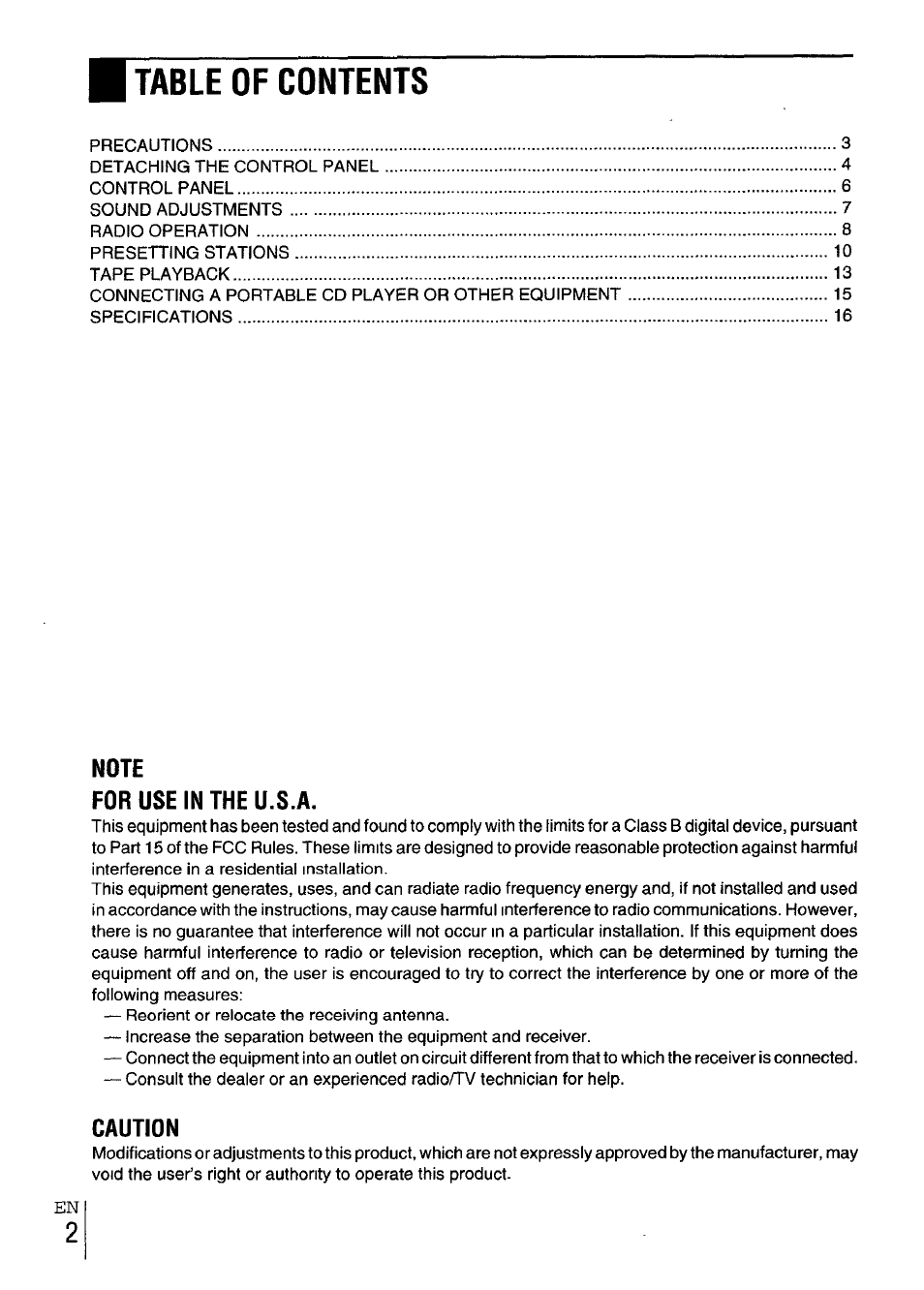 Aiwa CT-X417 User Manual | Page 2 / 48