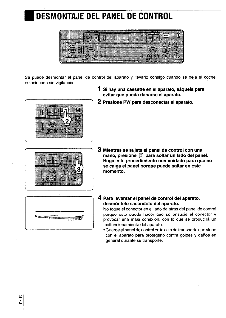 Cir® f, Desmontaje del panel de control, Co co | Aiwa CT-X417 User Manual | Page 20 / 48