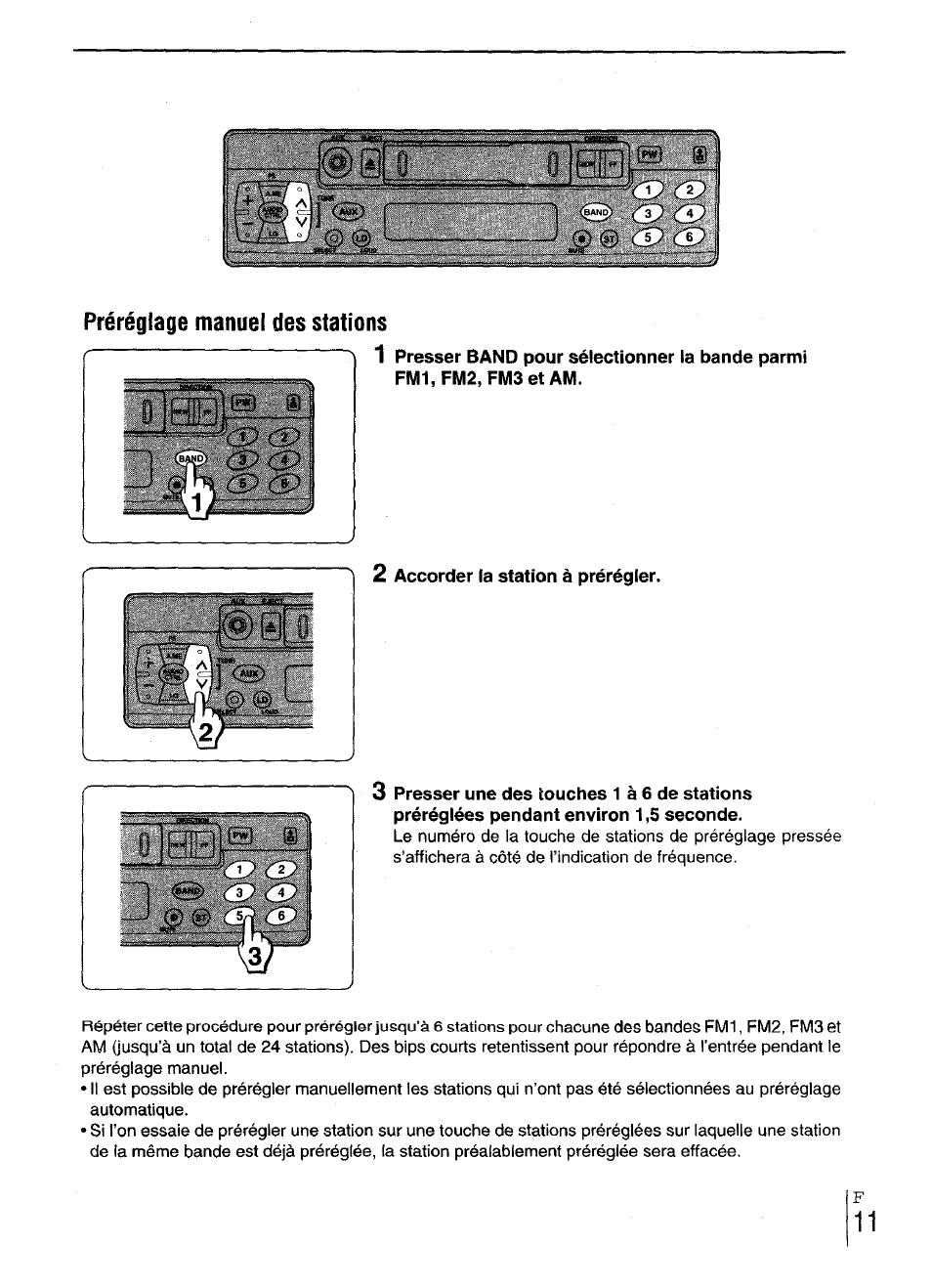 2 accorder la station à prérégler | Aiwa CT-X417 User Manual | Page 43 / 48