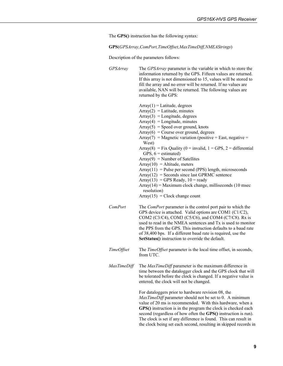 Campbell Scientific GPS16X-HVS GPS Receiver User Manual | Page 15 / 38