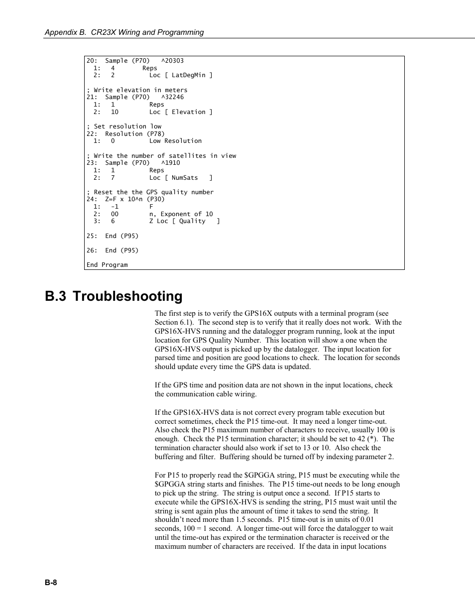 B.3 troubleshooting | Campbell Scientific GPS16X-HVS GPS Receiver User Manual | Page 32 / 38