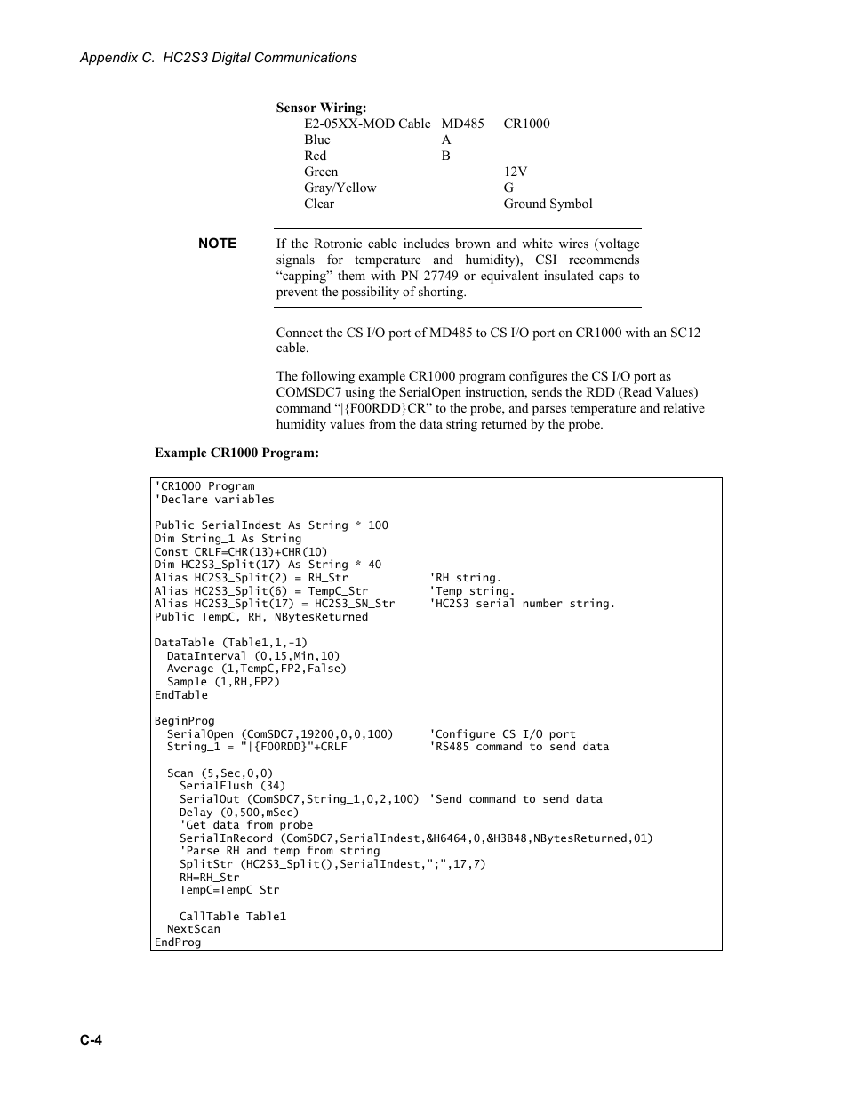 Campbell Scientific HC2S3 Temperature and Relative Humidity Probe User Manual | Page 38 / 42