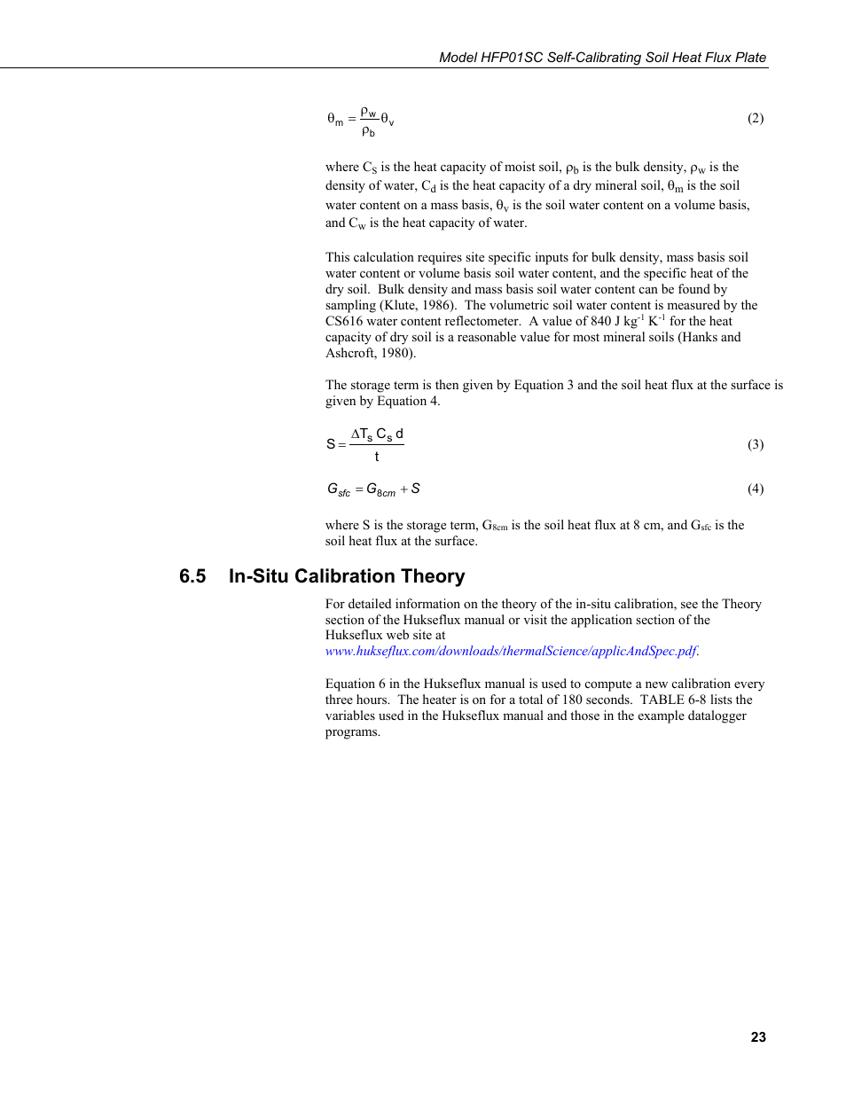 5 in-situ calibration theory, In-situ calibration theory | Campbell Scientific HFP01SC Hukseflux Self-Calibrating Soil Heat Flux Plate User Manual | Page 29 / 32