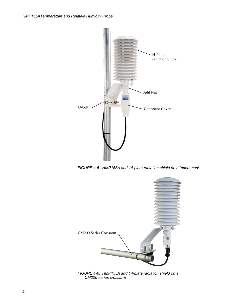 Crossarm, Figure 4-5), Ee figure 4-6) | Campbell Scientific HMP155A Temperature and Relative Humidity Probe User Manual | Page 12 / 48