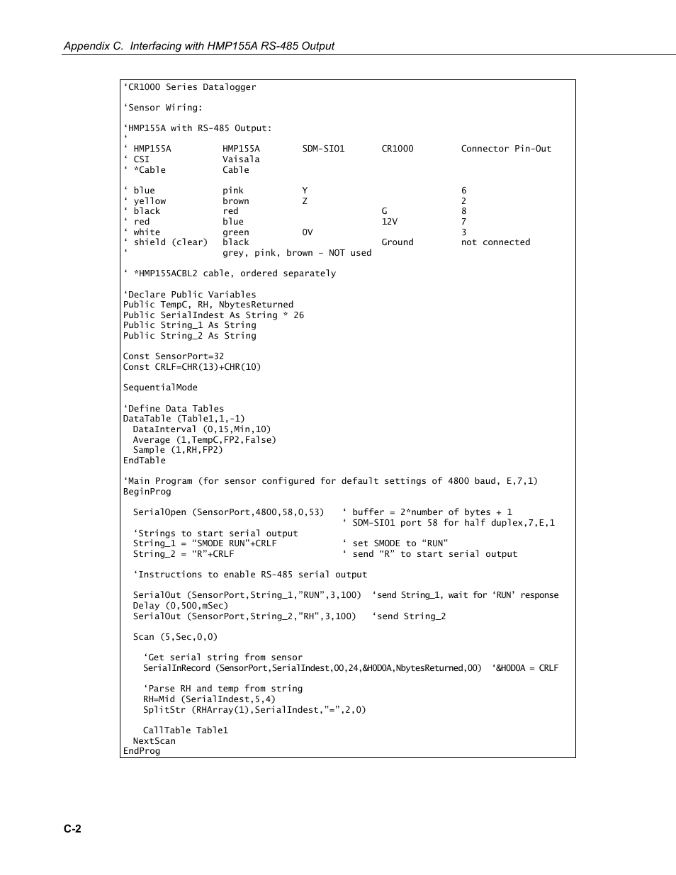 Campbell Scientific HMP155A Temperature and Relative Humidity Probe User Manual | Page 38 / 48
