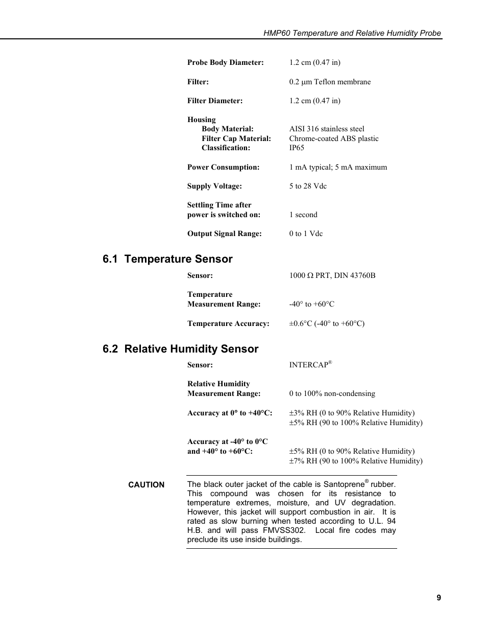 1 temperature sensor, 2 relative humidity sensor | Campbell Scientific HMP60 Temperature and Relative Humidity Probe User Manual | Page 15 / 26