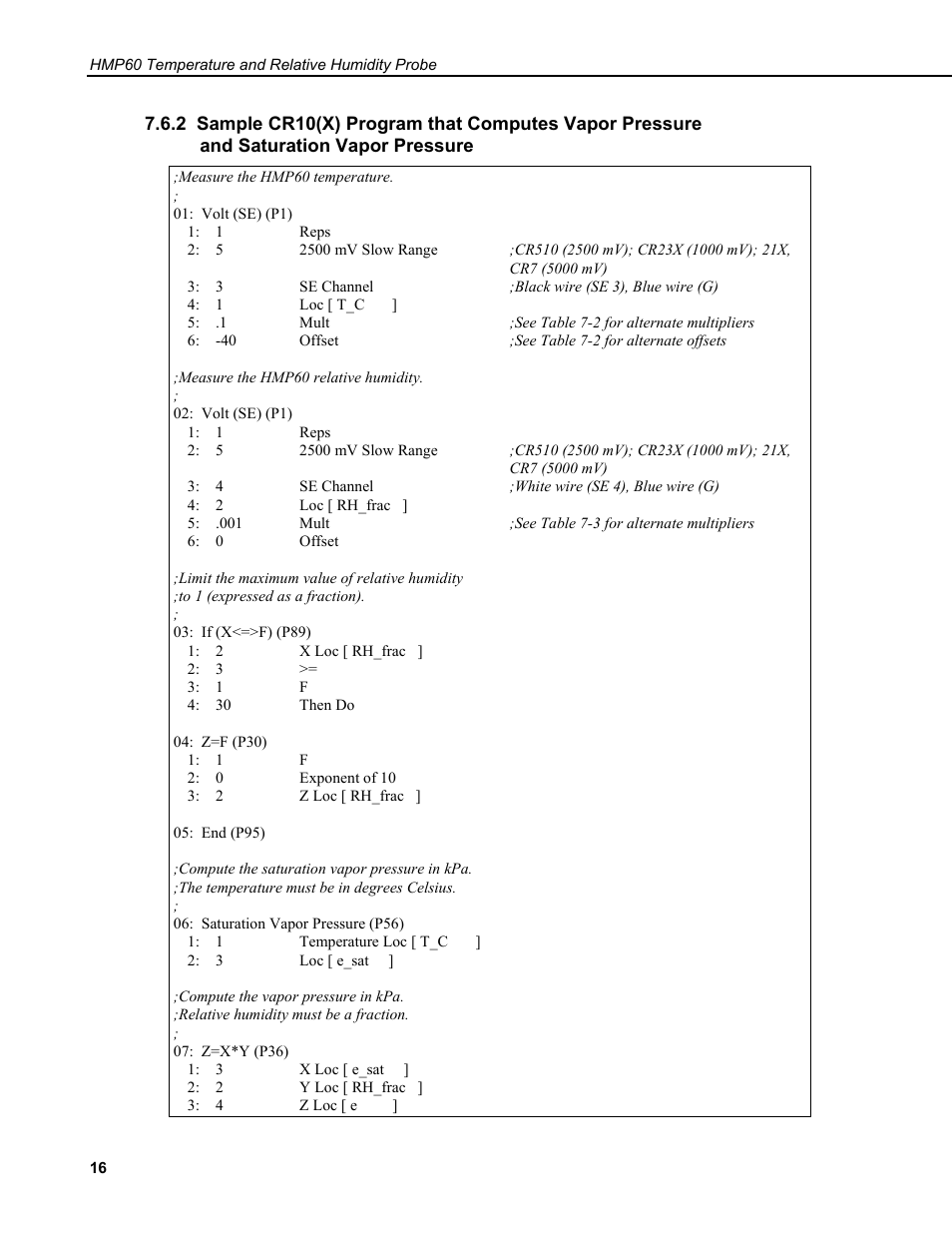 Campbell Scientific HMP60 Temperature and Relative Humidity Probe User Manual | Page 22 / 26