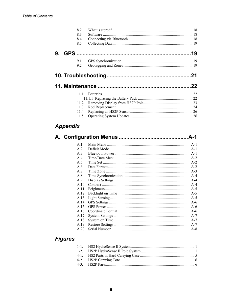 Troubleshooting, Maintenance, Appendix a | Figures | Campbell Scientific HS2 and HS2P (HydroSense II) User Manual | Page 6 / 46