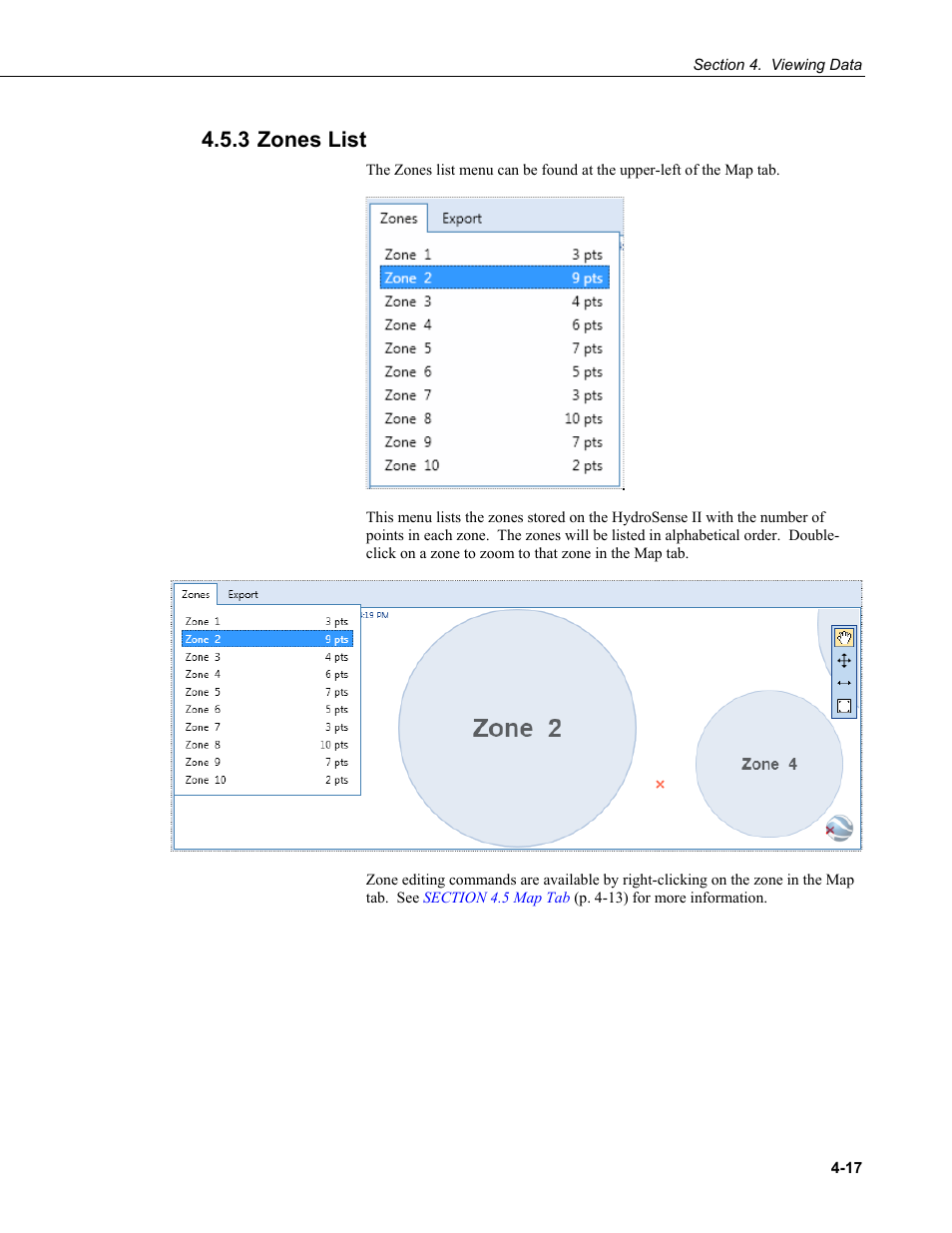 3 zones list, 3 zones, List -17 | Campbell Scientific HydroSense II Support Software User Guide User Manual | Page 43 / 82