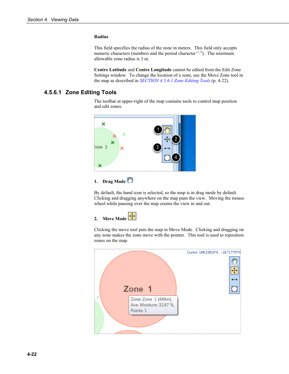 1 zone editing tools, 1 zone, Editing tools -22 | Zone editing tools, P. 4-22) f | Campbell Scientific HydroSense II Support Software User Guide User Manual | Page 48 / 82