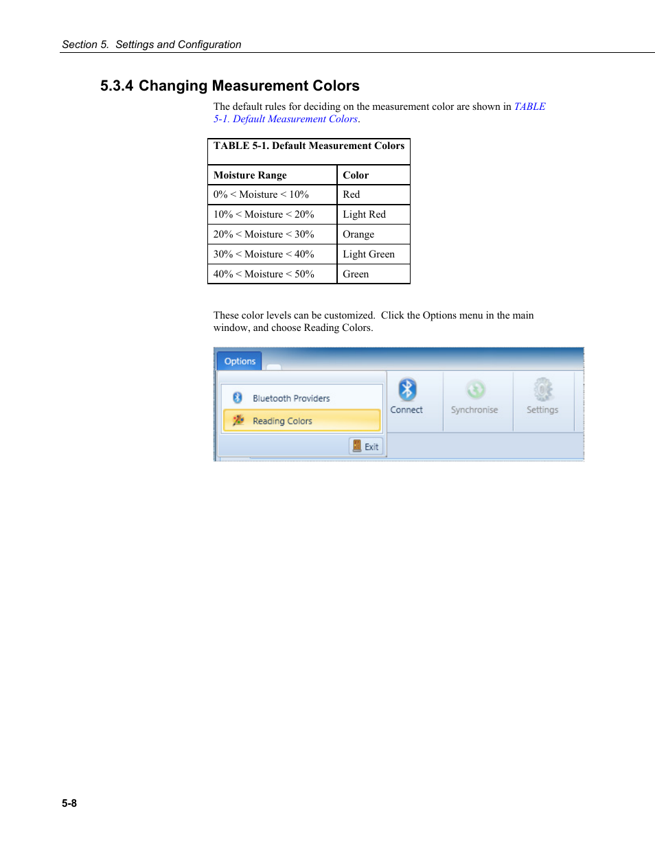 4 changing measurement colors, 4 changing measurement colors -8, 1. default measurement colors -8 | Changing measurement colors | Campbell Scientific HydroSense II Support Software User Guide User Manual | Page 58 / 82