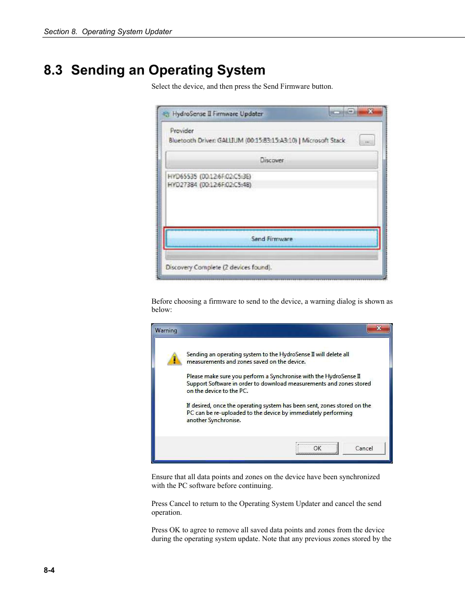 3 sending an operating system, 3 sending, Operating system -4 | Campbell Scientific HydroSense II Support Software User Guide User Manual | Page 76 / 82