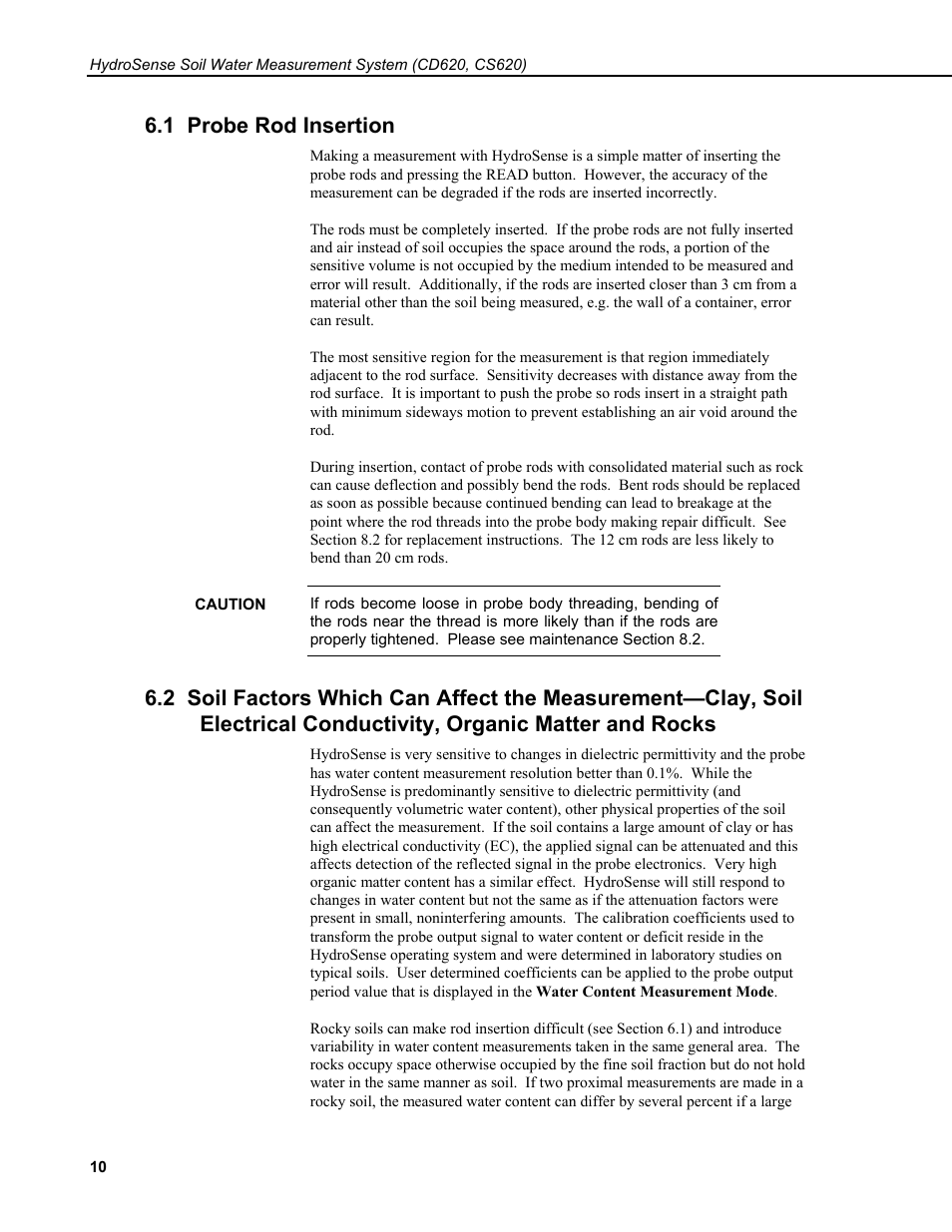 1 probe rod insertion | Campbell Scientific HydroSense® Soil Water Content System (CS620, CD620) User Manual | Page 14 / 28