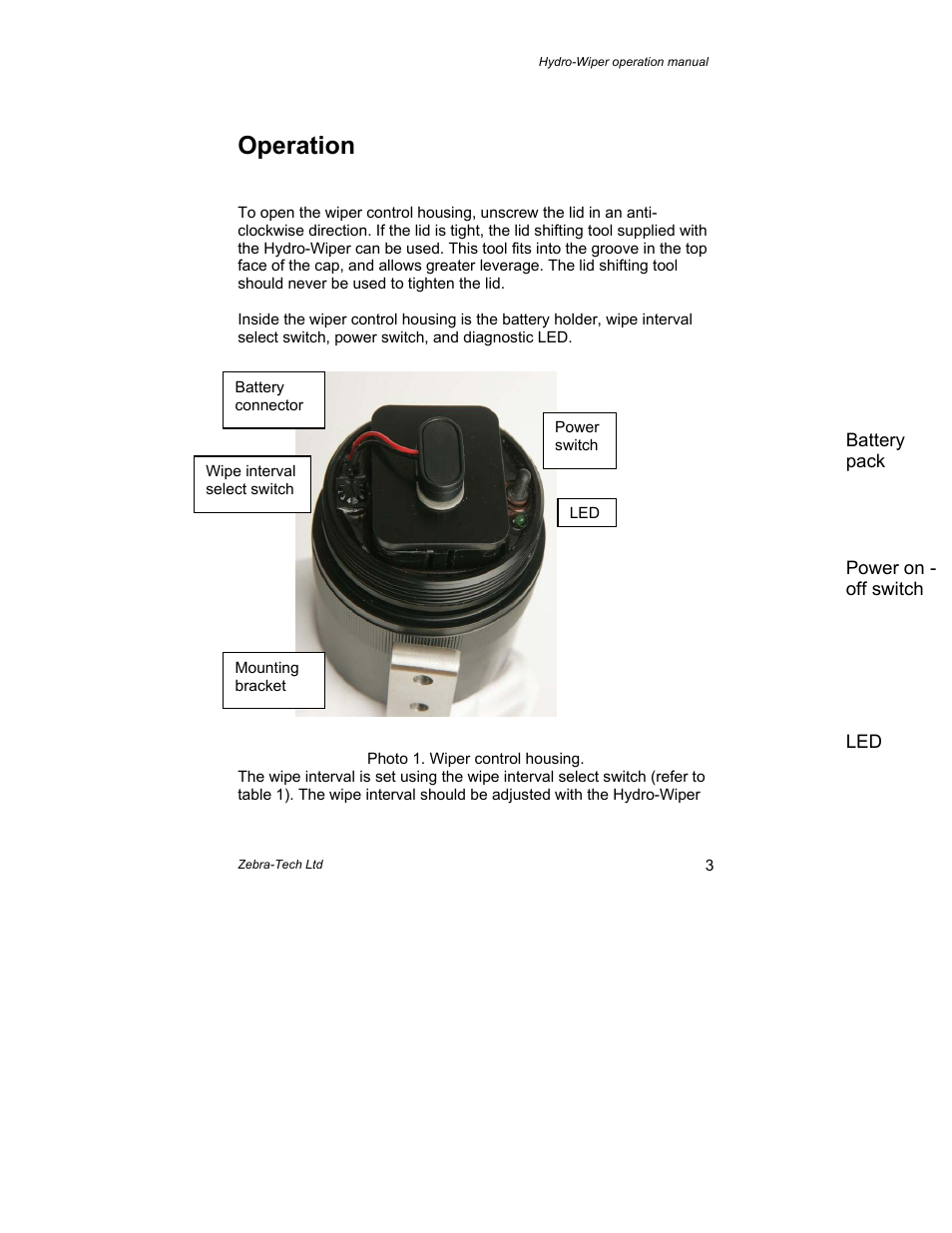 Operation | Campbell Scientific Hydro-Wiper-C Operation Manual from Zebra-Tech User Manual | Page 4 / 9
