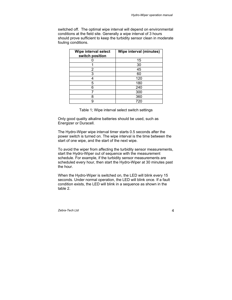 Campbell Scientific Hydro-Wiper-C Operation Manual from Zebra-Tech User Manual | Page 5 / 9