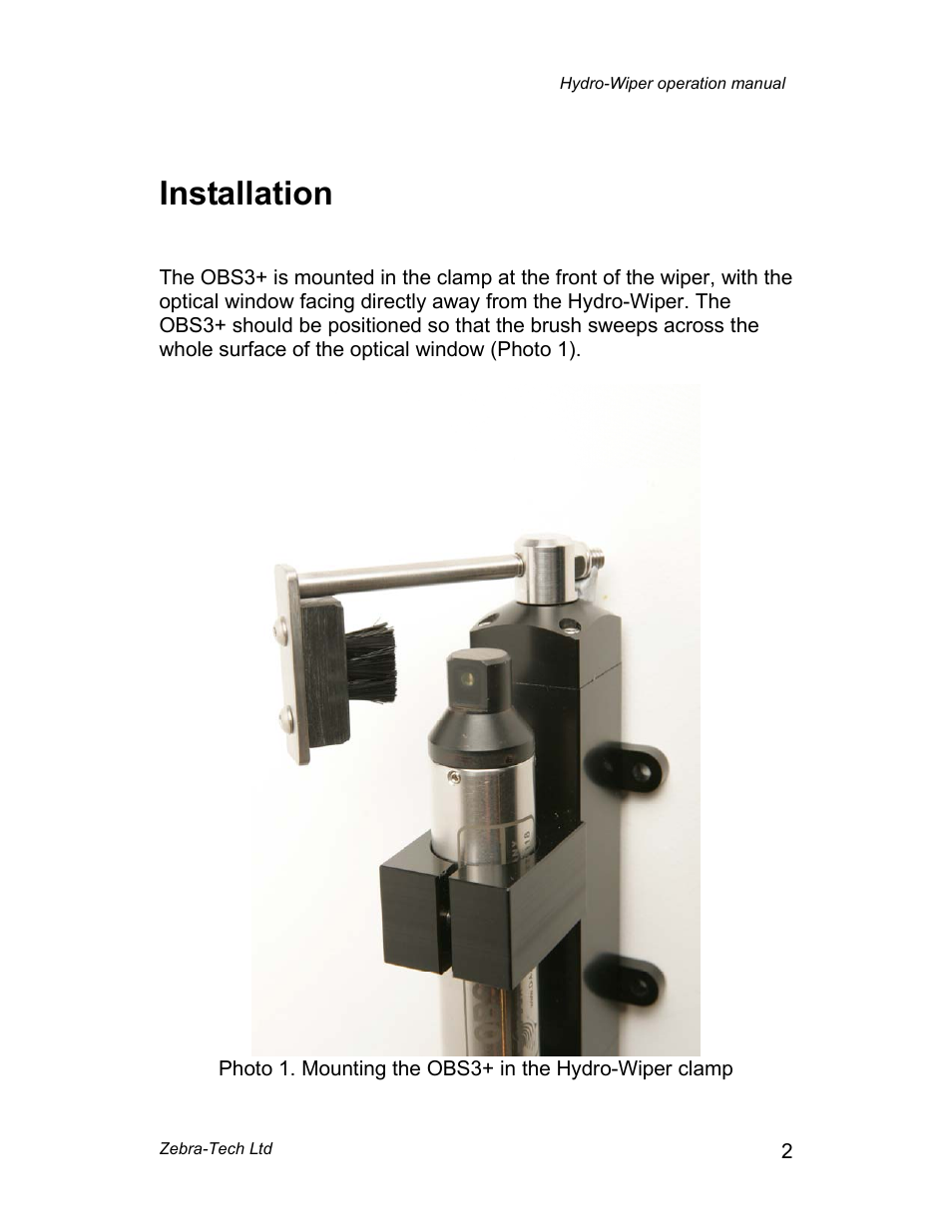 Installation | Campbell Scientific Hydro-Wiper-D Manual from ZebraTech User Manual | Page 3 / 9