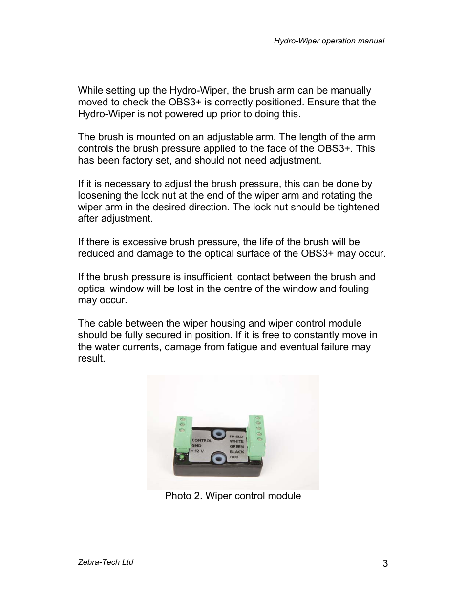 Campbell Scientific Hydro-Wiper-D Manual from ZebraTech User Manual | Page 4 / 9