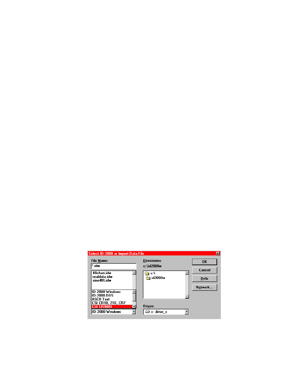 Section 6. import/export, 1 importing data | Campbell Scientific ID-2000W Software User Manual | Page 55 / 84