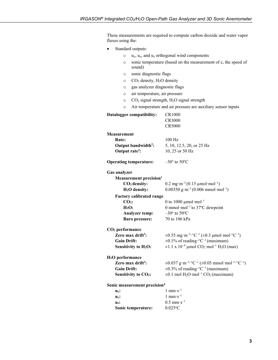 Campbell Scientific IRGASON Integrated CO2/H2O Open-Path Gas Analyzer and 3D Sonic Anemometer User Manual | Page 13 / 66