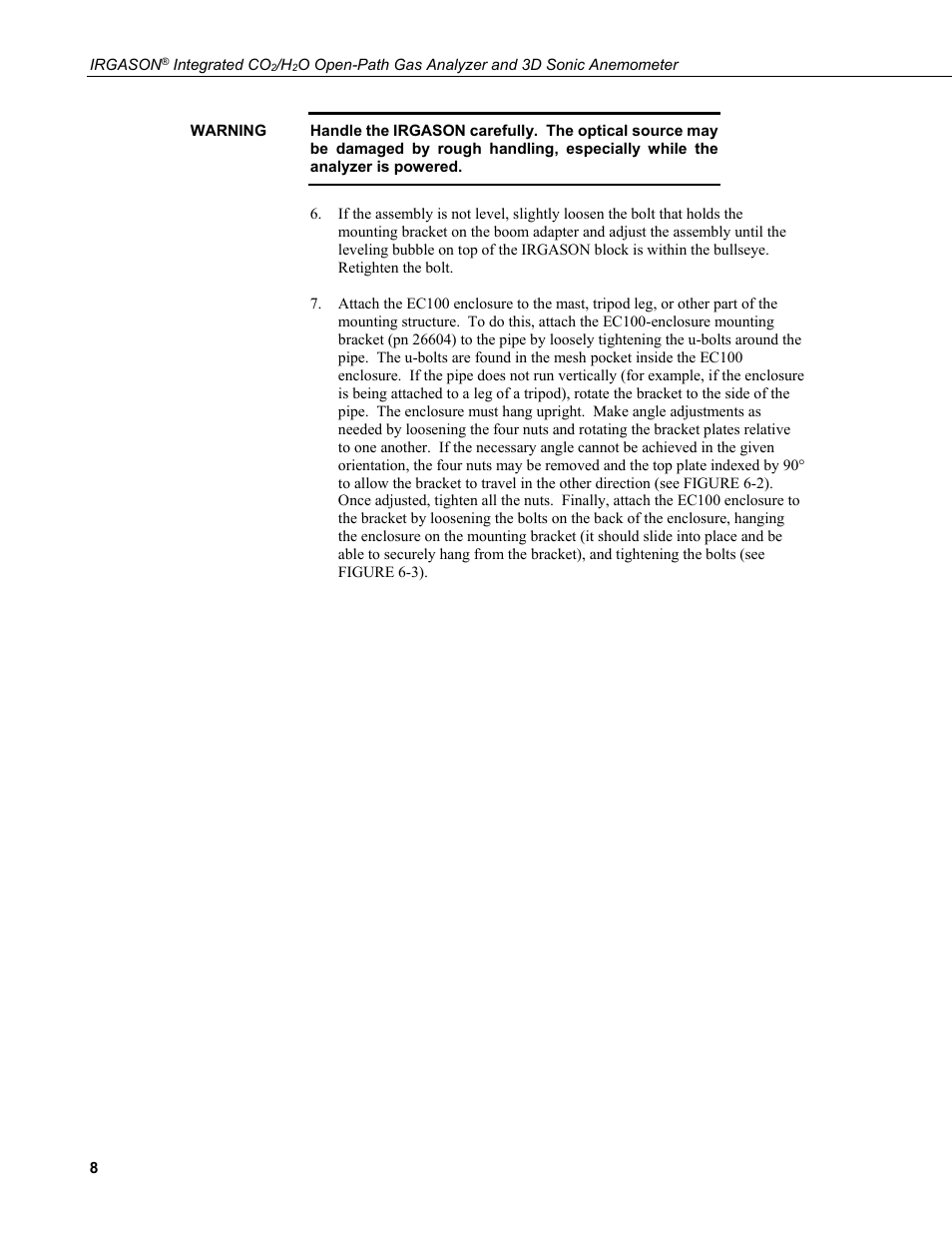 Campbell Scientific IRGASON Integrated CO2/H2O Open-Path Gas Analyzer and 3D Sonic Anemometer User Manual | Page 18 / 66