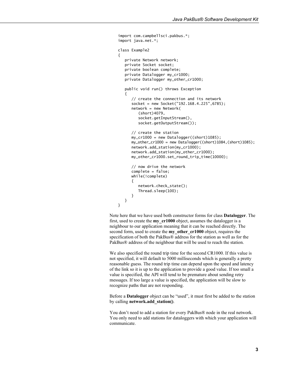 Campbell Scientific Java PakBus Software Development Kit User Manual | Page 11 / 30